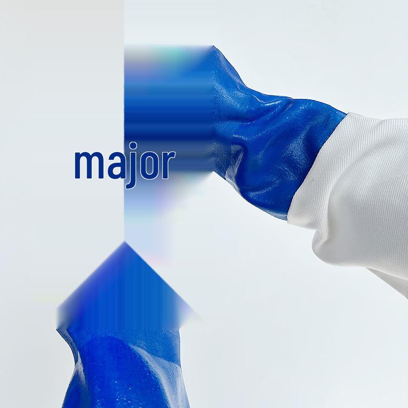 Heavy-Duty Sandblasting Gloves - Wear-Resistant Blue Canvas Sleeves with Non-Slip Universal Fit for Right & Left Hand