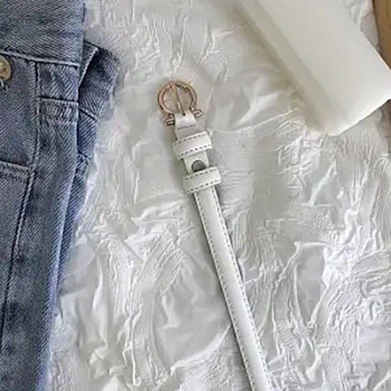 Stylish Cozy And Womens Pu Leather Belt With Chic Gold Buckle Available In Multiple Color Choices