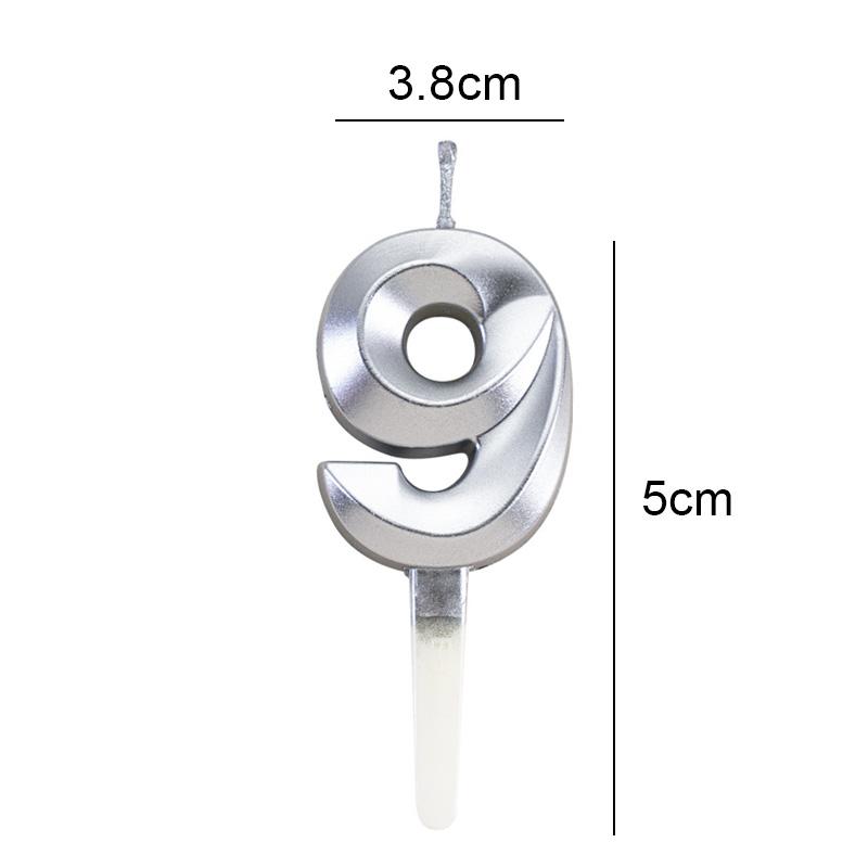Silver Color Number Candle 0-9 Birthday Cake Decoration Topper for Happy Birthday Cake Decoration Baby Shower