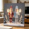 Gerahmtes Perlenkunst-DIY-Set mit zwei Nussknacker-Soldaten, Weihnachtsdesign, 3D-funkelnde Perlen-Leinwandmalerei, handgefertigtes Geschenk für die Heimdekoration