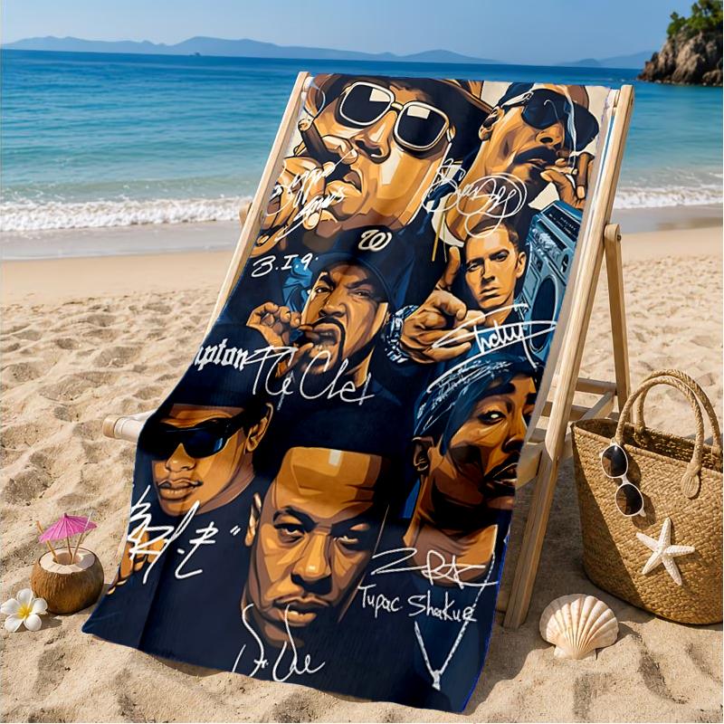 Rap Legend In Blue Beach Towel, Microfiber Beach Towel, Perfect For Pool, Beach, Travel, Home Decor Beach Party Fan Gifts