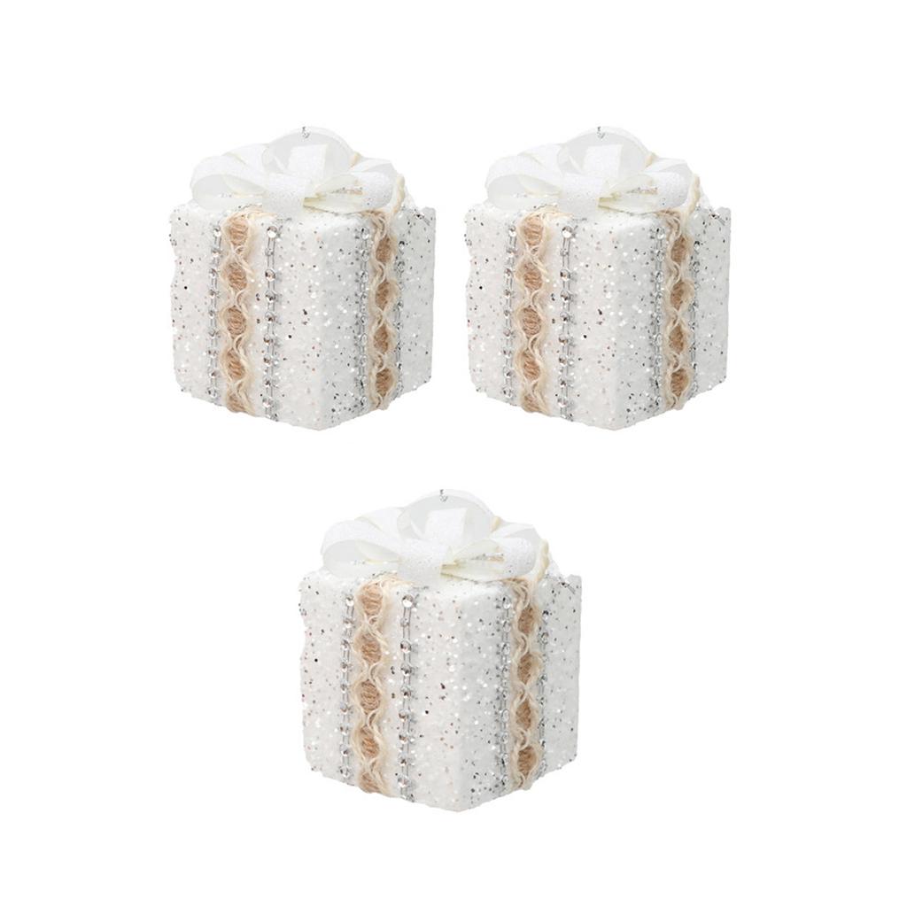 2/3PCS Decorative Box Ornaments for Christmas Tree Decoration Boxes Festive Colorful Decorations