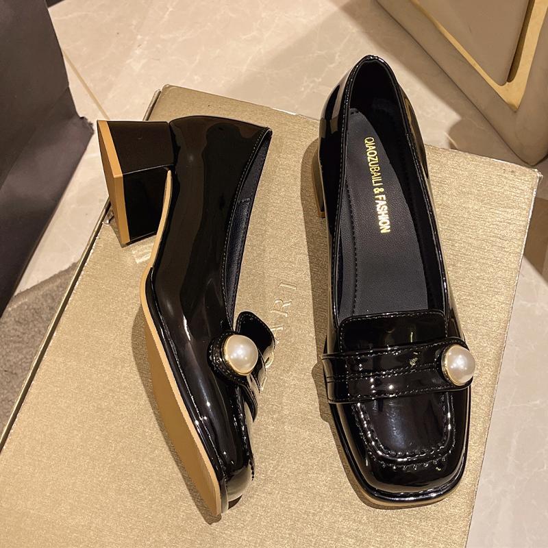 

Туфли на высоком каблуке женские туфли Мэри Джейн туфли на толстой подошве элегантные женские туфли-лодочки 2025 осень дизайнерская роскошная обувь женская 40 чёрный