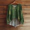 Women's Fashion Long Sleeve Christmas Snowflake Print Top Elegant Casual Top