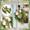 Rustic Hydrangea Flower Wreath Hanging Decoration, Home Decor, Bowknot Wall Hanging Wreath For Doors.