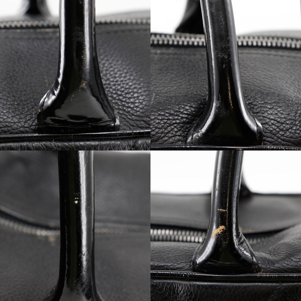 Chanel Matelasse Boston Bag Logo Black Caviar Skin/enamel Women Used