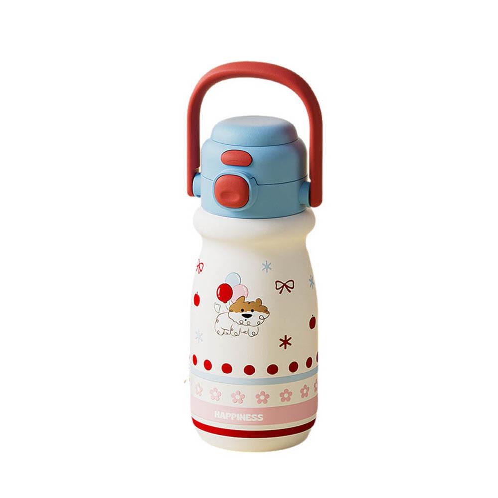 520ml Bounce Insulated Cup with Handle Vacuum-insulated Bottle Portable Cartoon Straw Cup  Office