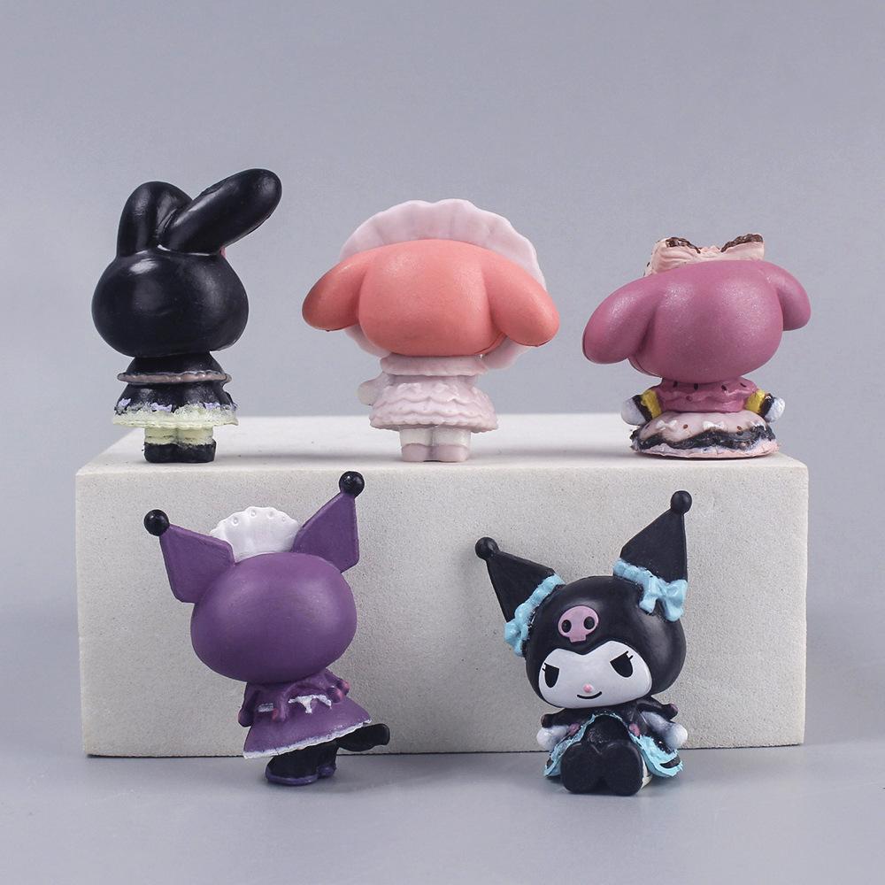 5pcs/Set Anime Kawaii Sanrio Action Figure Toys Cute Kuromi Mymelody Cinnamorol Figurine Dolls Girl Birthday Gift