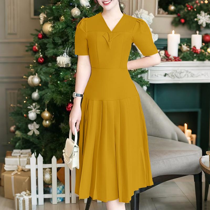 ZANZEA Women Summer V-Neck Casual Short Sleeve Dress