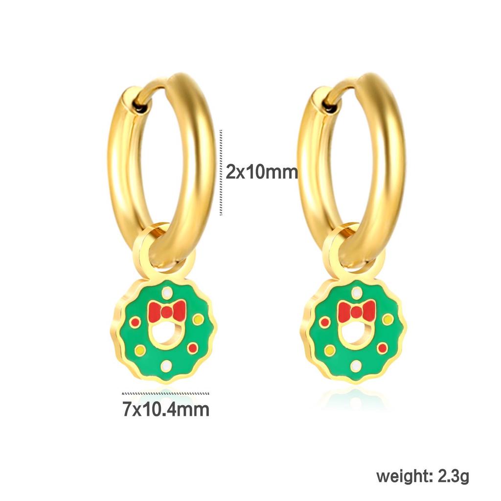 Stilvolle Weihnachtsbäumchen- und Glocken-Ohrstecker - Niedliche Edelstahl-Ohrklemmen
