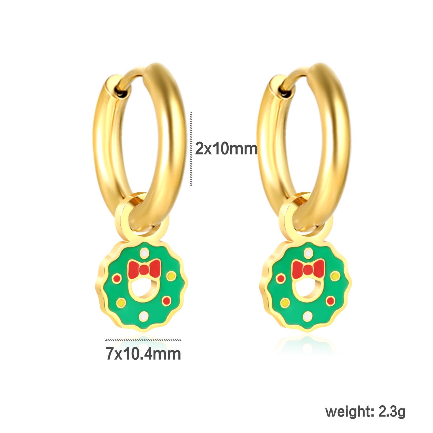 

Stylish Christmas Tree and Bell Stud Earrings - Cute Stainless Steel Ear Cuffs
