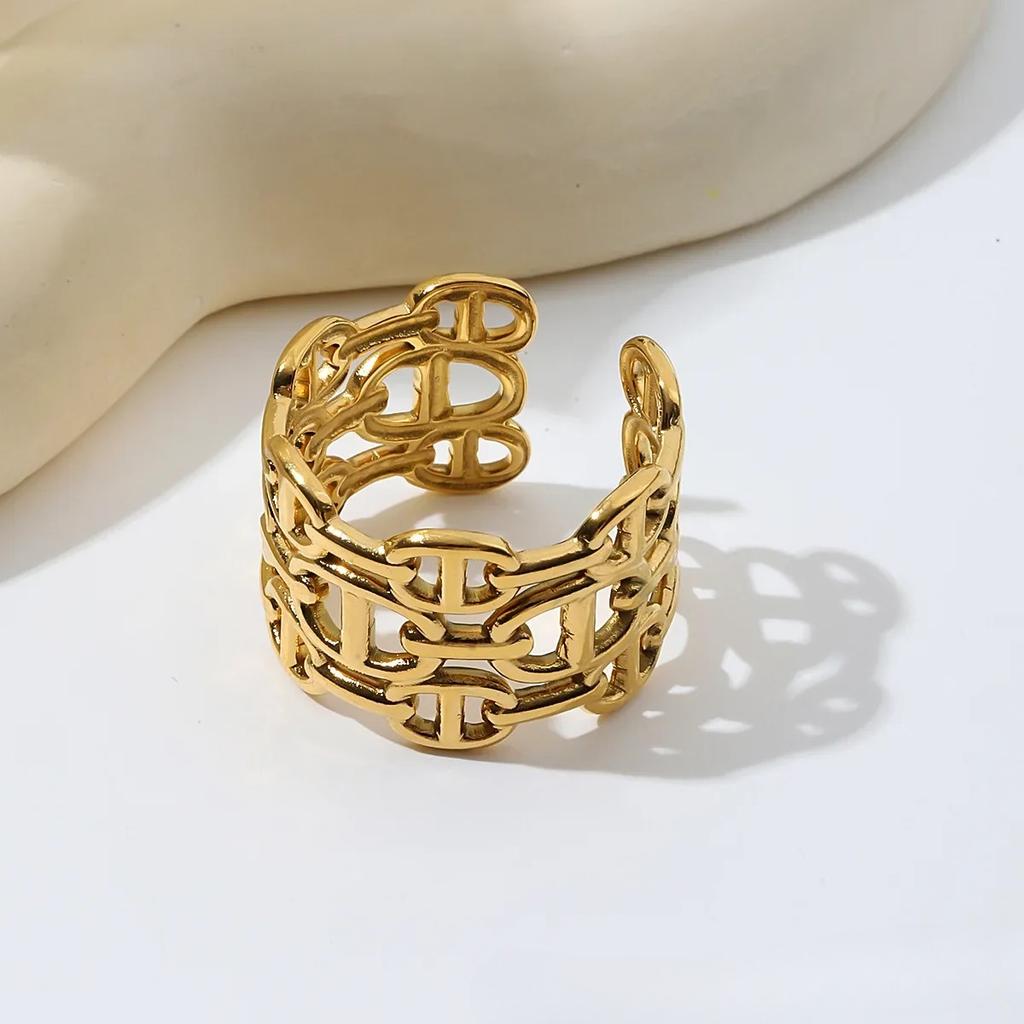 Overdreven En Modieuze Dames Open Eind Ring, Verstelbaar En Kleurecht, Een Trendy Item In Handjuwelen