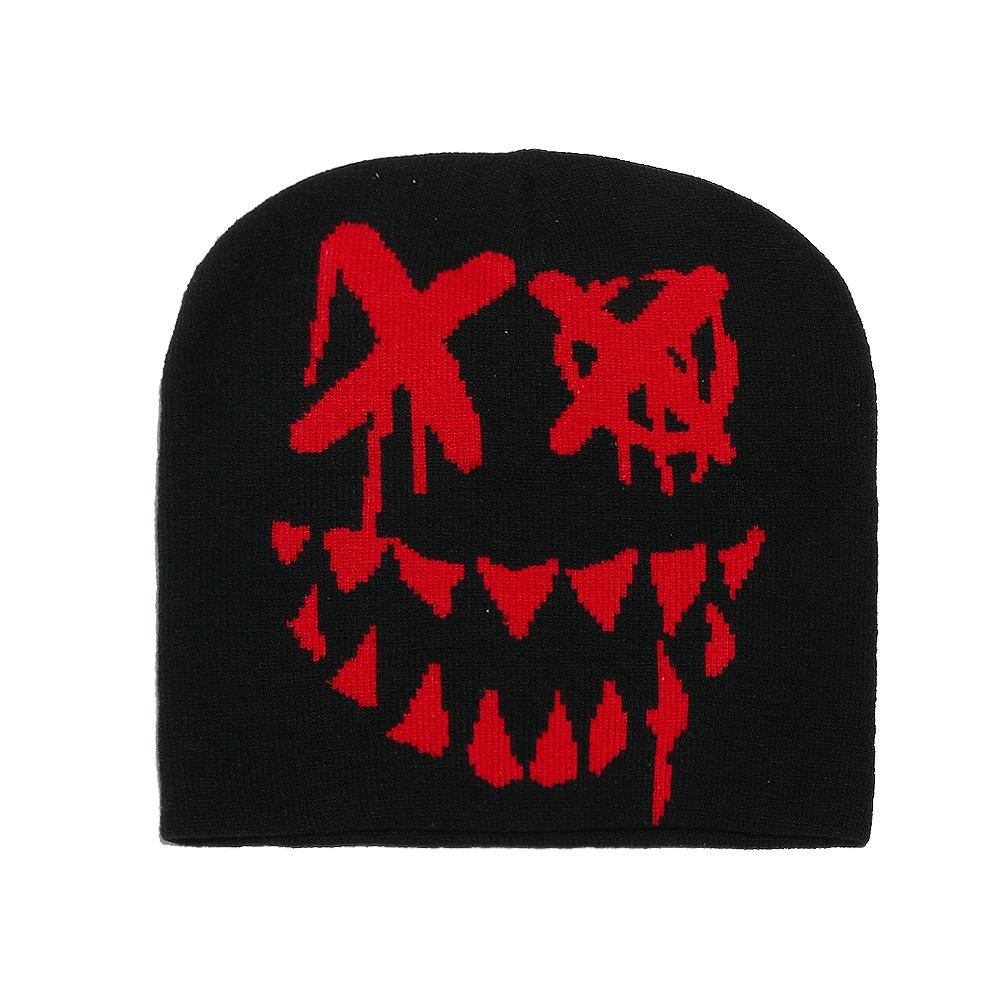 Pumpkin Grimace Jacquard Knitted Hat Personalized Wool Hat Halloween Hip Hop Cold Hat Pullover Hat Male