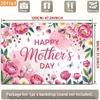 2D Mother's Day Photography Backdrop with Watercolor Pink Flowers and "Happy Mother's Day"
