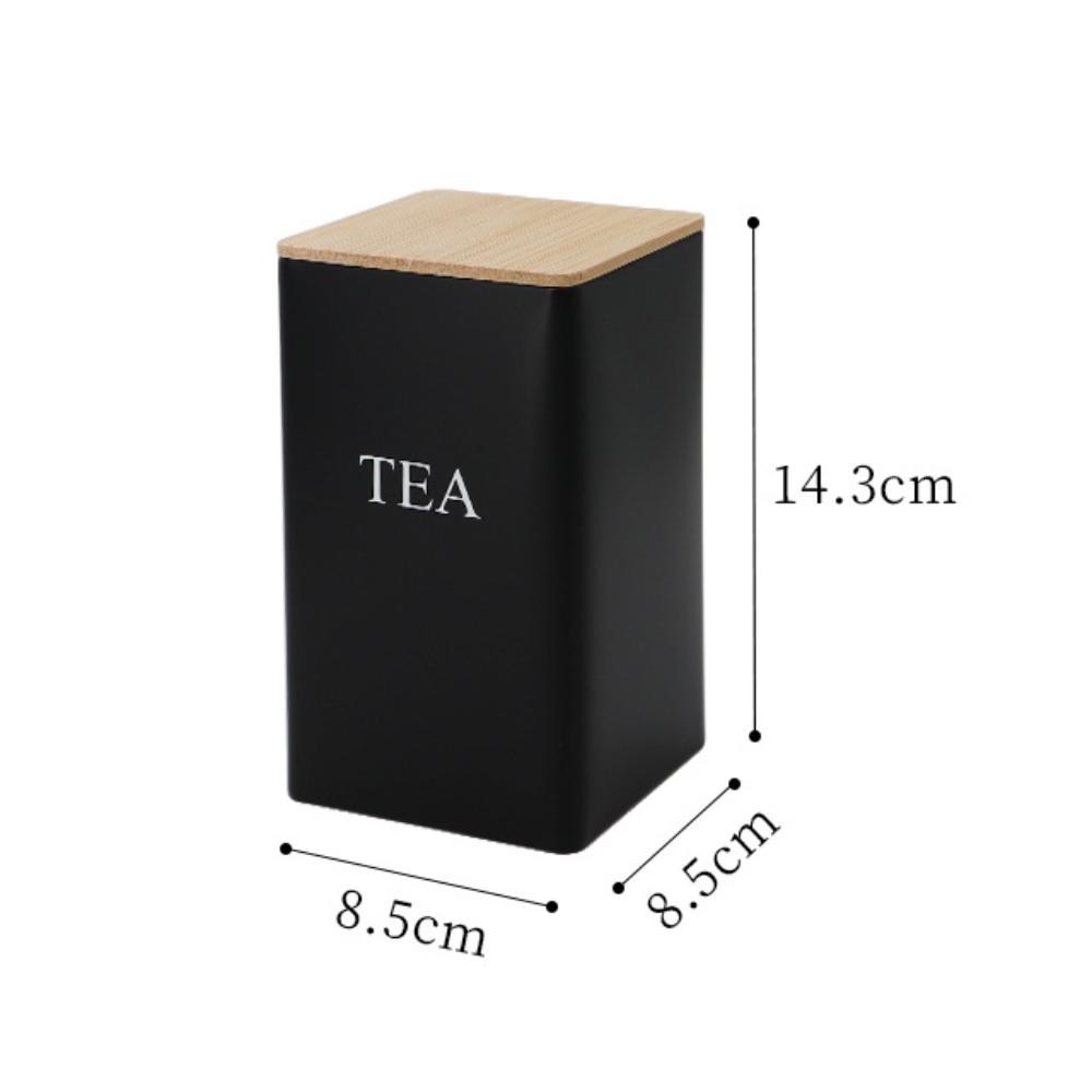 Metal Sealed Storage Jar with Bamboo Lid Simple Style Sugar Storage Jar Reusable Multi-purpose Coffee Bean Can Kitchen Supplies