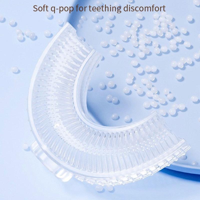 Kids Toothbrush Silicone Round Type Brush For Toddlers 2-6 Years Gentle gums Care Fun Cartoon Figures Simple Rinse Bathroom Essential