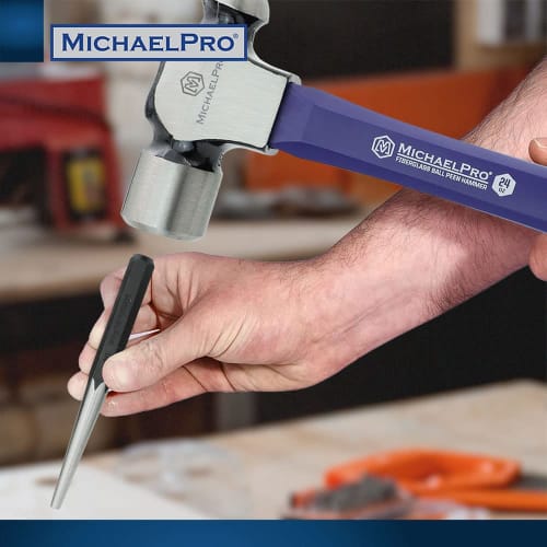 MichaelPro 27-Piece Heavy-Duty Chisel and Punch Set | Center Punch, Pin Punch, Long Taper Punch, Starter Punch, and Chisel Gauge | CR-V Steel - Includ