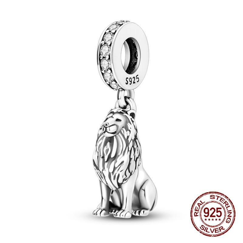 Inlaid Zircon Charm Beads Copper Color Love Heart Snake Dangle Fit Original Bracelet Charms Pendant Jewelry