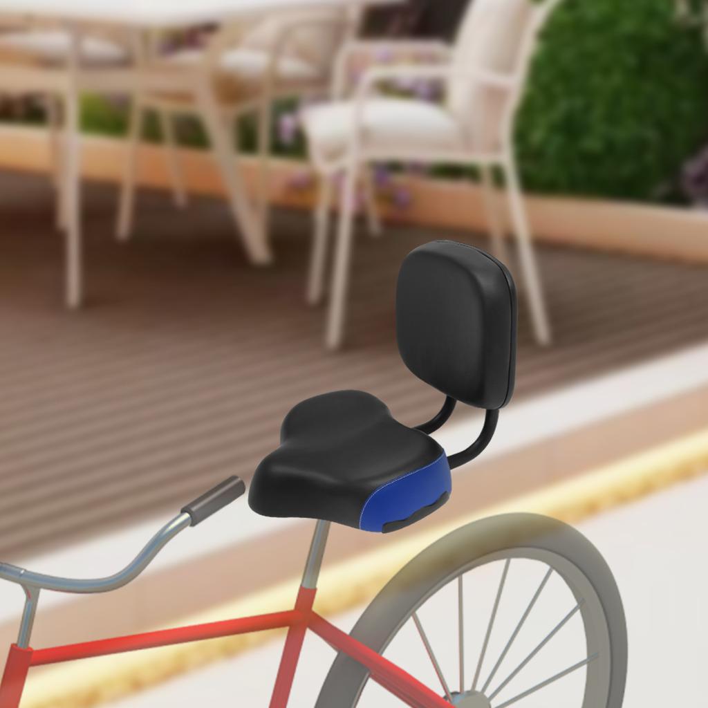 Schwarz & Blau Breiter Dreiradsitz mit Verstellbarer Rückenlehne - Bequemer Heimtrainer-Sattel, Unterstützt 220 lbs für Erwachsene & Senioren