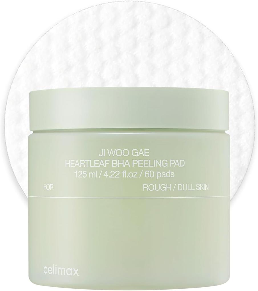 Celimax Ji Woo GAE Heartleaf BHA Peeling Pad, 60 Pads, 4.22 Fl Oz (125 Ml)