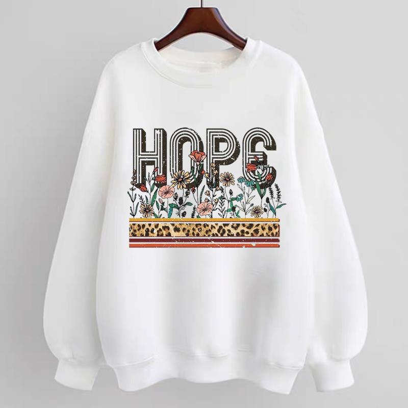 

(Азиатский размер) Женские леопардовые с буквенным и цветочным принтом, милые весенне-осенне-зимние модные повседневные пуловеры, флисовая одежда, толстовки с графическим рисунком