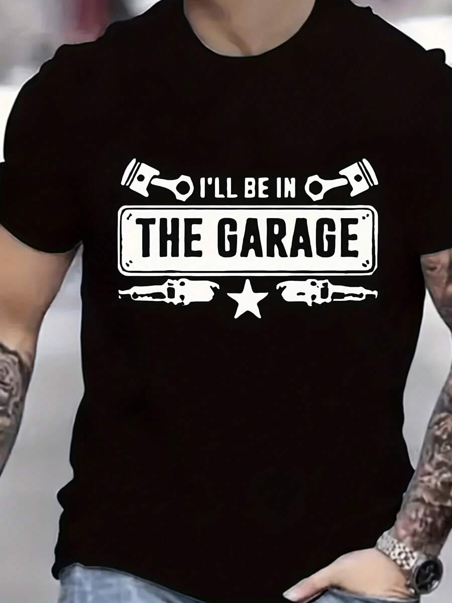 

Unisex s THE GARAGE Graphic T-Shirt - Crew Neck, Regular Fit, Durable Stretch XL
