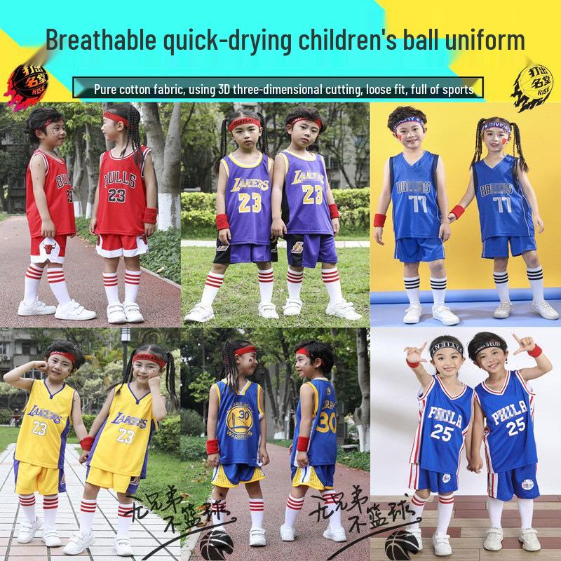 Kids' Summer Basketball Uniform Set: Sports Vest for Kindergarten & Primary School