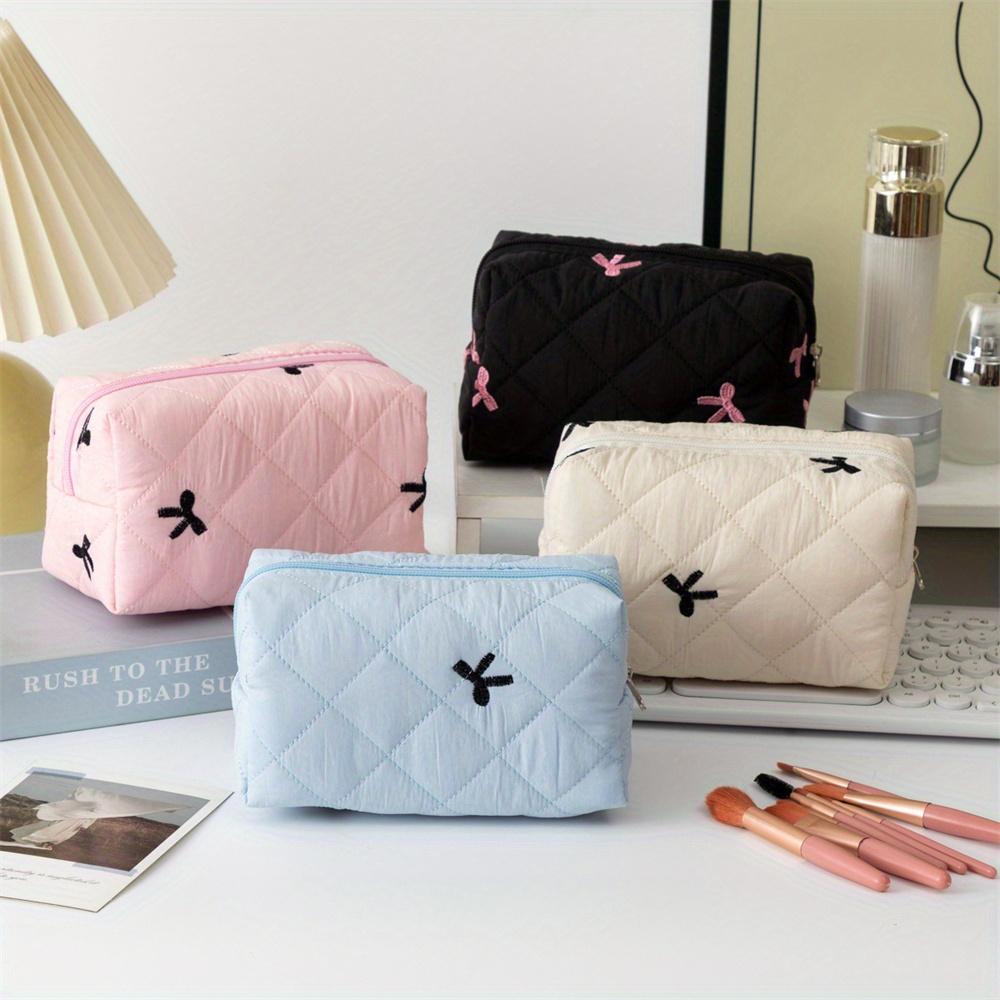Ladies' Bow Makeup Bag for Bowknot Travel Cosmetic Bags Large Capacity Handheld Makeup Toiletry Storage Bag