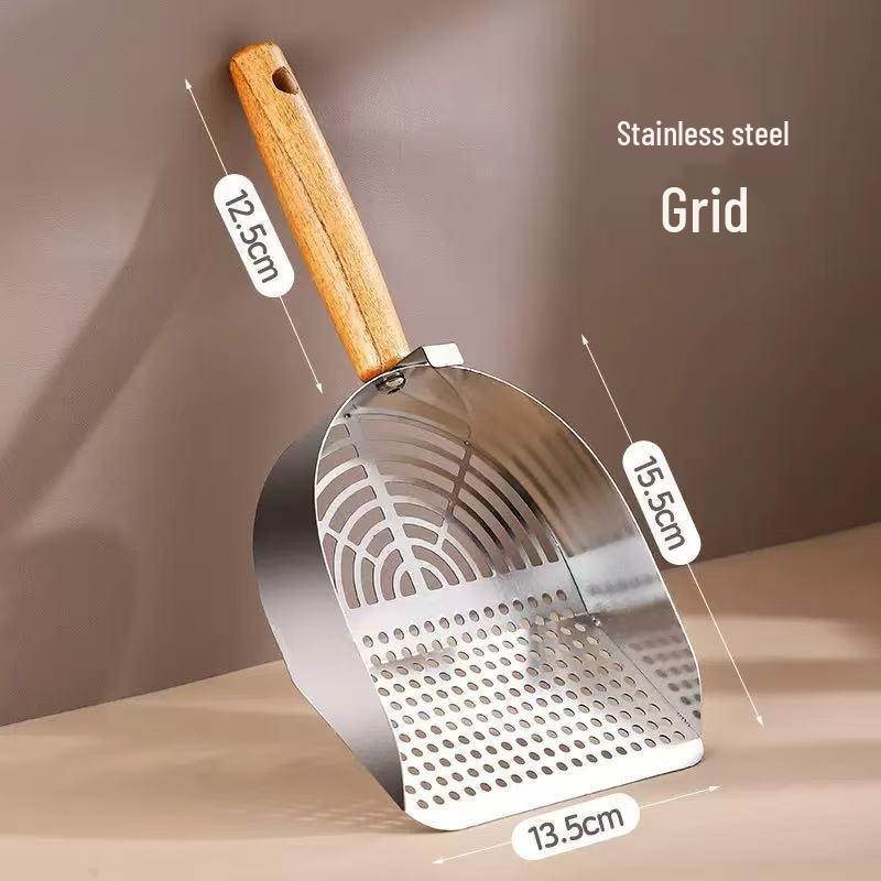 

Stainless Steel Cat Litter Scoop with Fine Holes for Tofu Litter - Durable Pet Cleaning Tool Individual Boxed