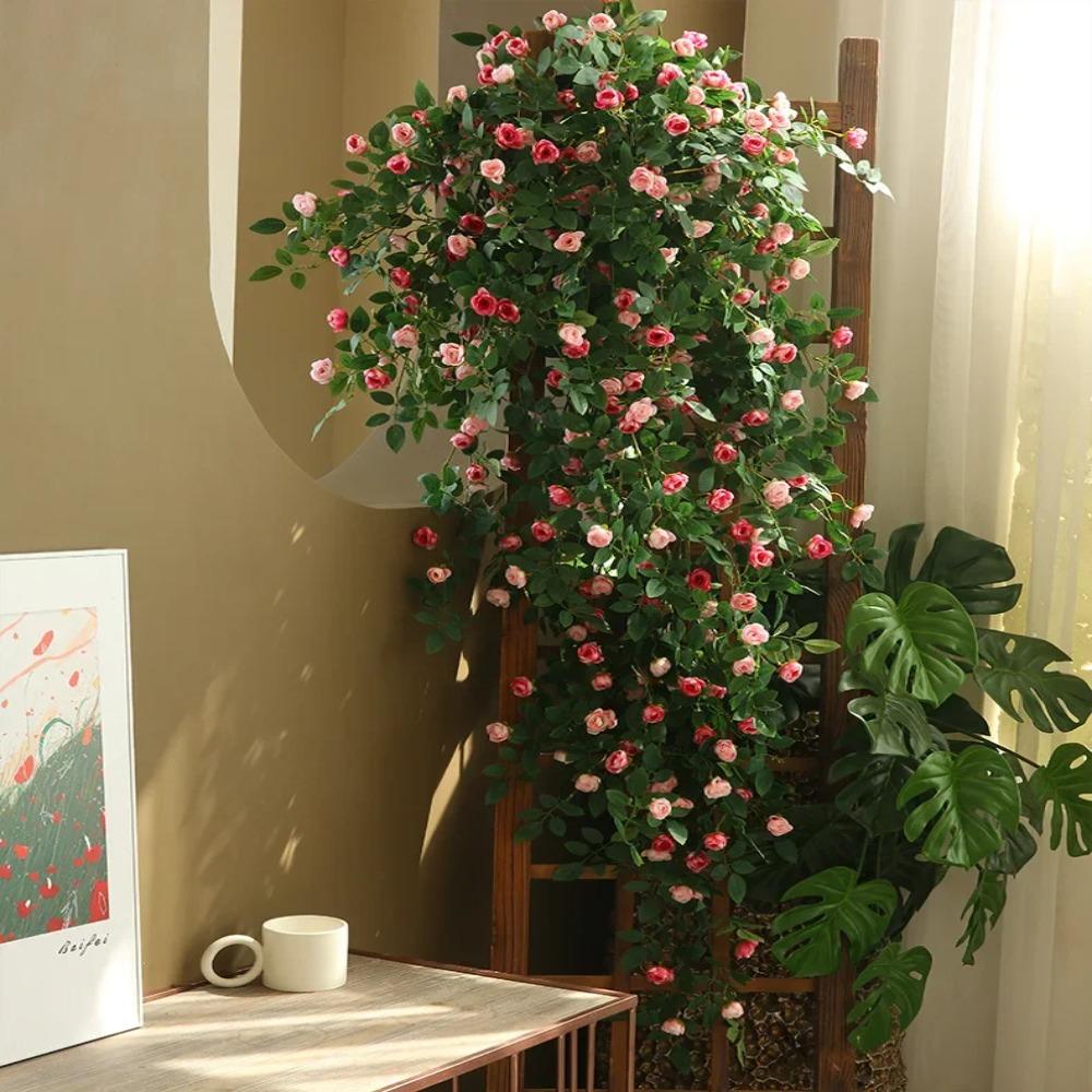 

Real Touch Artificial Floral Garland Silk Flower Fake Rose Vine Home Decor