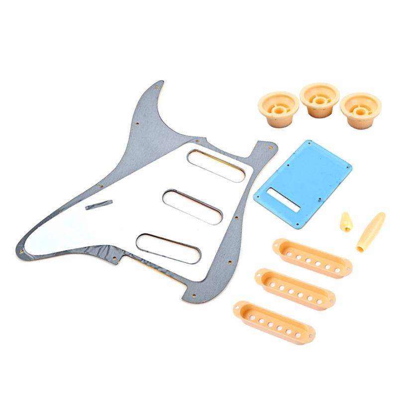 6 String Guitar Pickup Back Plate 3Ply Pickguard with 5-Way Switch Scratch Plate