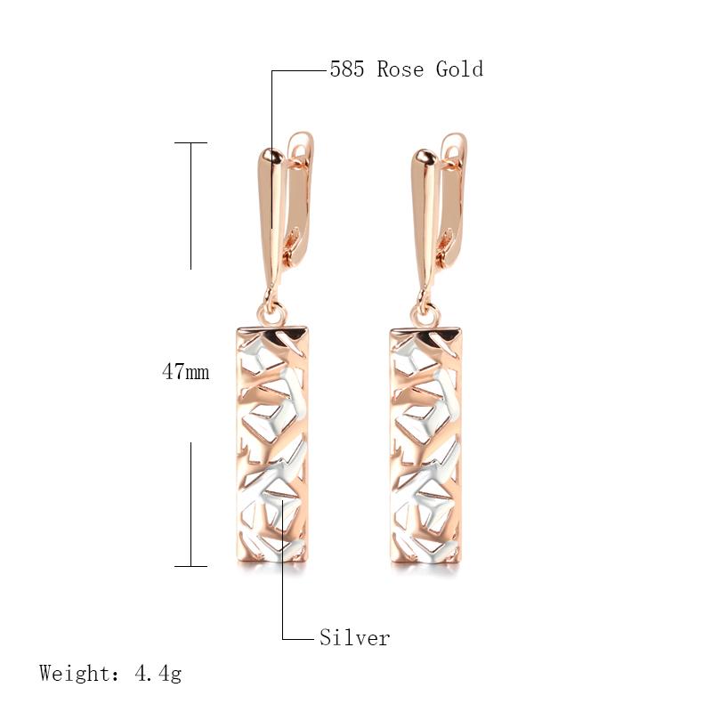 Nuovi Orecchini a Cerchio Largo Quadrati alla Moda da Donna Colore Oro Rosa Mix Bohemien Orecchini Lunghi Etnici Gioielli Retro