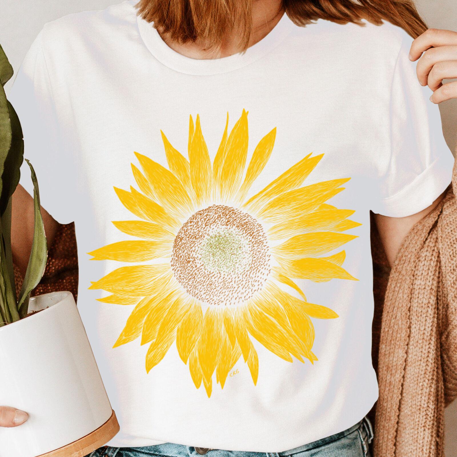 Sunflower Botanical Flowers Gift Novelty Womens T-Shirt Mens Womens Tees Tops Tee Top NED 2XL