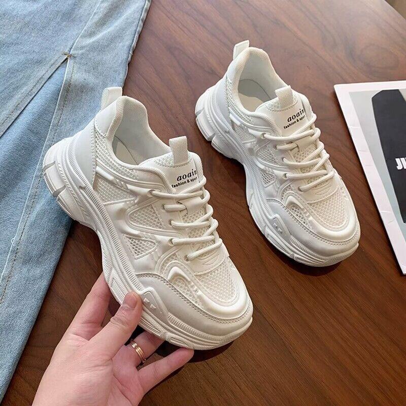 Daddy shoes girl 2025 spring and summer new fashion casual platform ins trendy thin mesh breathable sports shoes