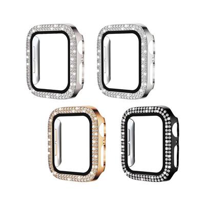 Coque Diamant pour Apple Watch Série 9 8 7 6 5 4 3 SE 45mm 41mm 38mm 42mm 44mm 40mm Protection d'Écran Verre Trempé + Pare-chocs