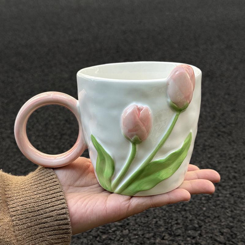 Koreanische Tulpenbecher für Mädchen Geburtstagsgeschenke Praktische Tassen für beste Freundin Souvenir Geschenkbox