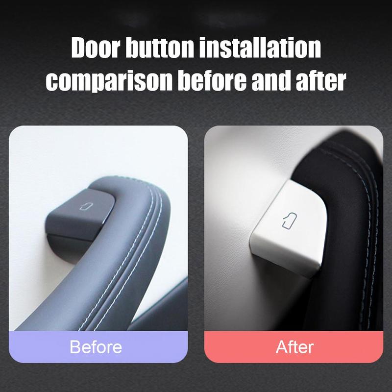 4X Car Button Stickers Cover Trim For Tesla Y Juniper 2025 Model 3 Highland 2024 Door Lock Switch Open Button Cover Protector