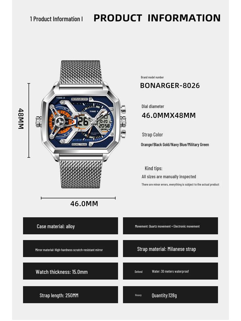 Grenzüberschreitende Herren Multifunktions-Wasserdichte Sportuhr - Europäischer & Amerikanischer Stil