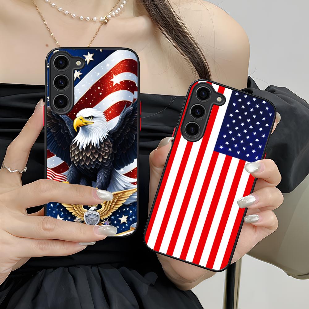 USA America Flag Silicone Mobile Phone Case for Samsung Galaxy S26 S25 S24 S23 S22 S21 Plus FE Ultra Colorful Cover