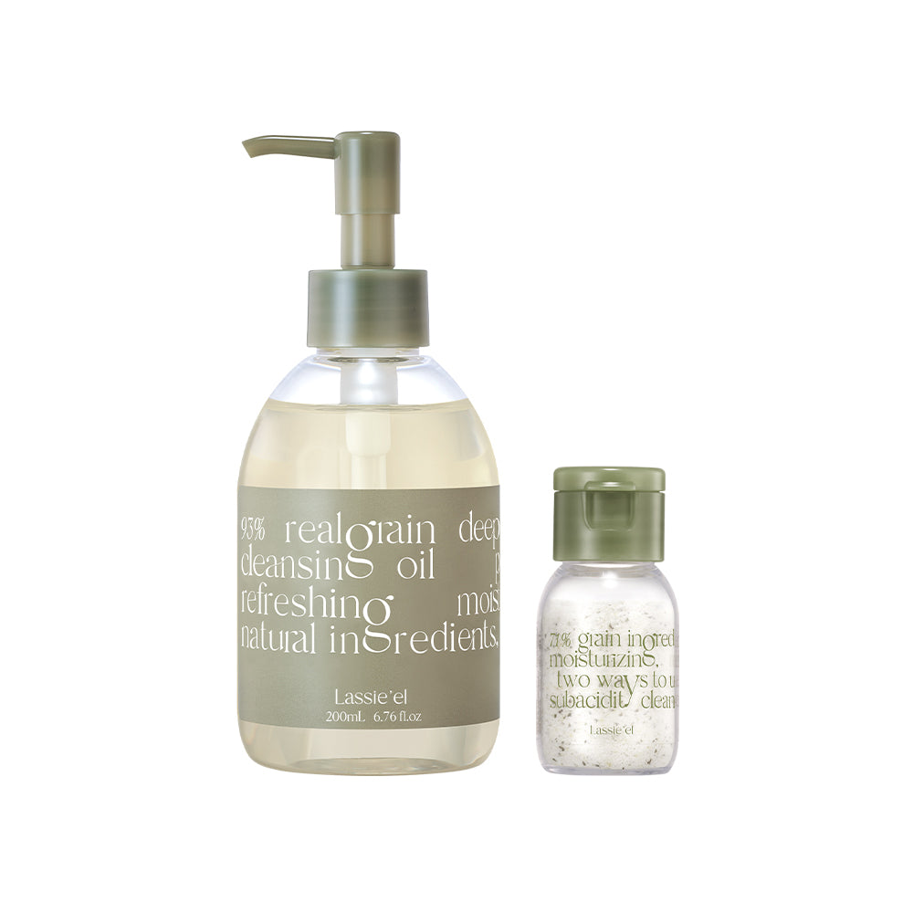 LASSIE'EL Grain Cleansing Oil 200ml + Powder Wash 10g (+10g)