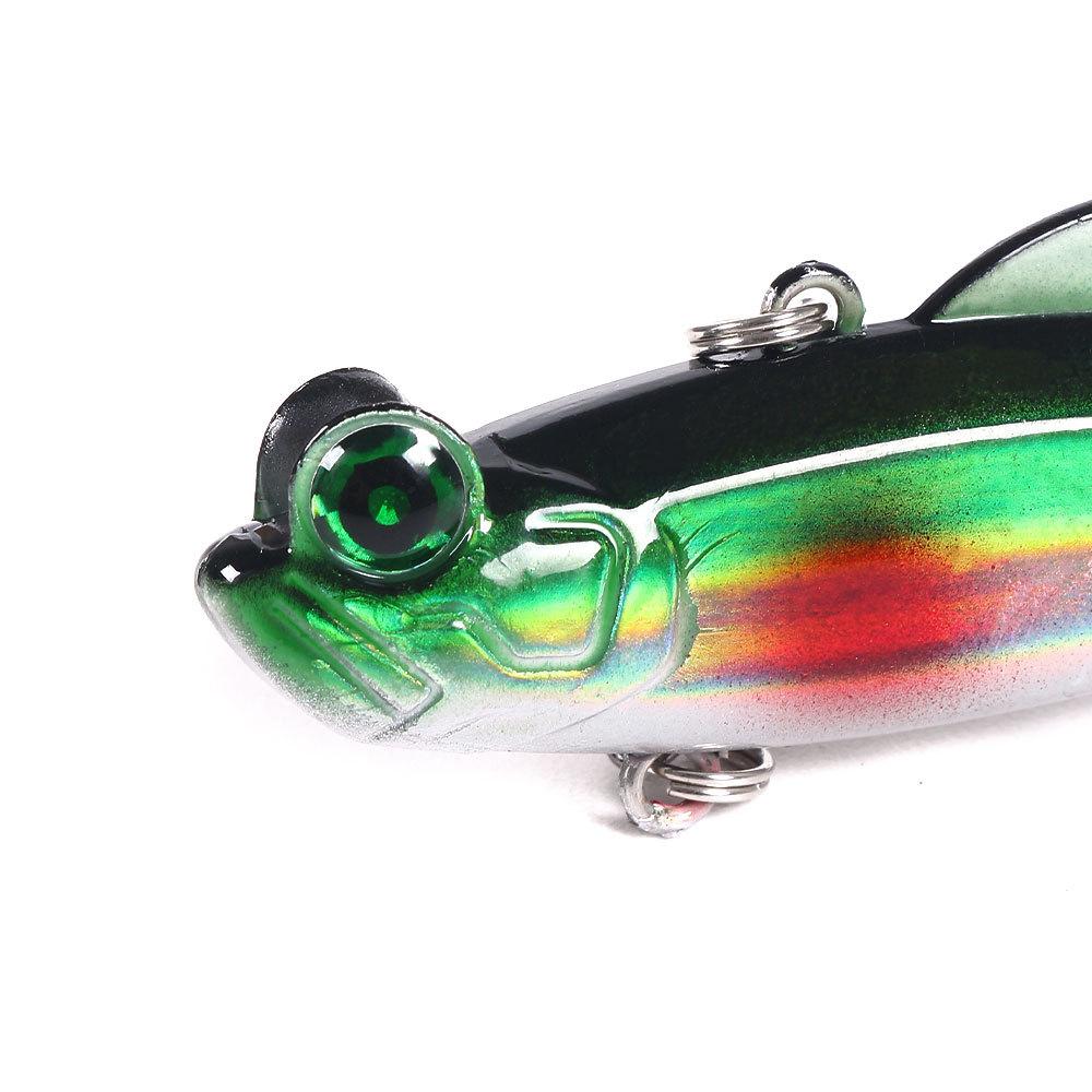 1Pcs 6.5cm/12.5g Fishing Lures Rattle Beads Sinking Chum Swimming VIB Fishing Tackle Fish Body Reflective Mutant Eye Lures VIP Baits