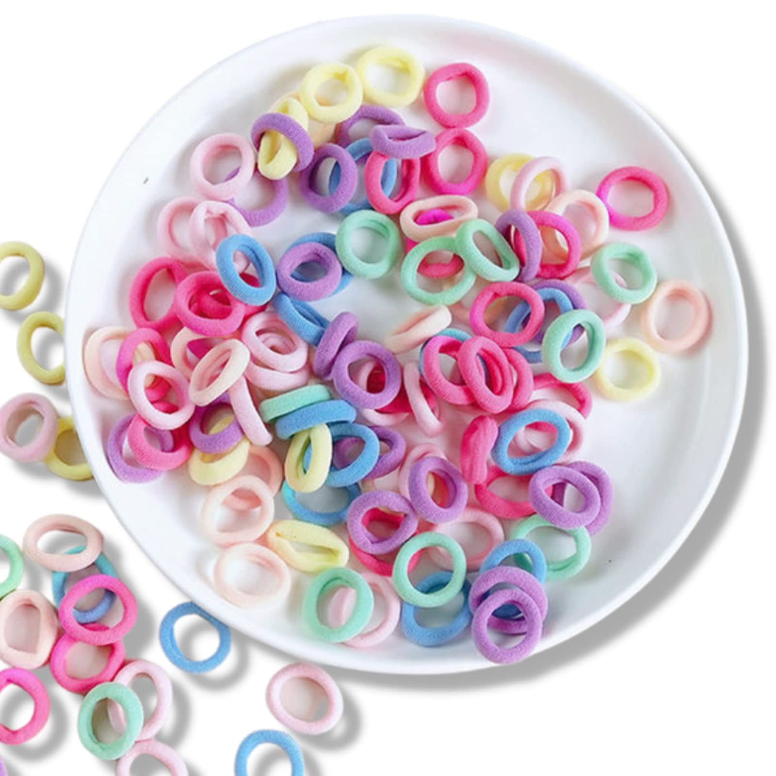 MUAH Colorful Hair Ties for Kids, Babies, and Small Children. Hair Accessories for Girls. 100-Piece Set.