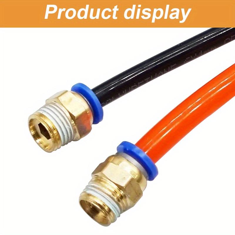 10 Pcs PC Pneumatic Quick Couplings, Copper Threaded Straight Air Hose Connectors, All-Copper Clamping Quick-Insert for Pneumati