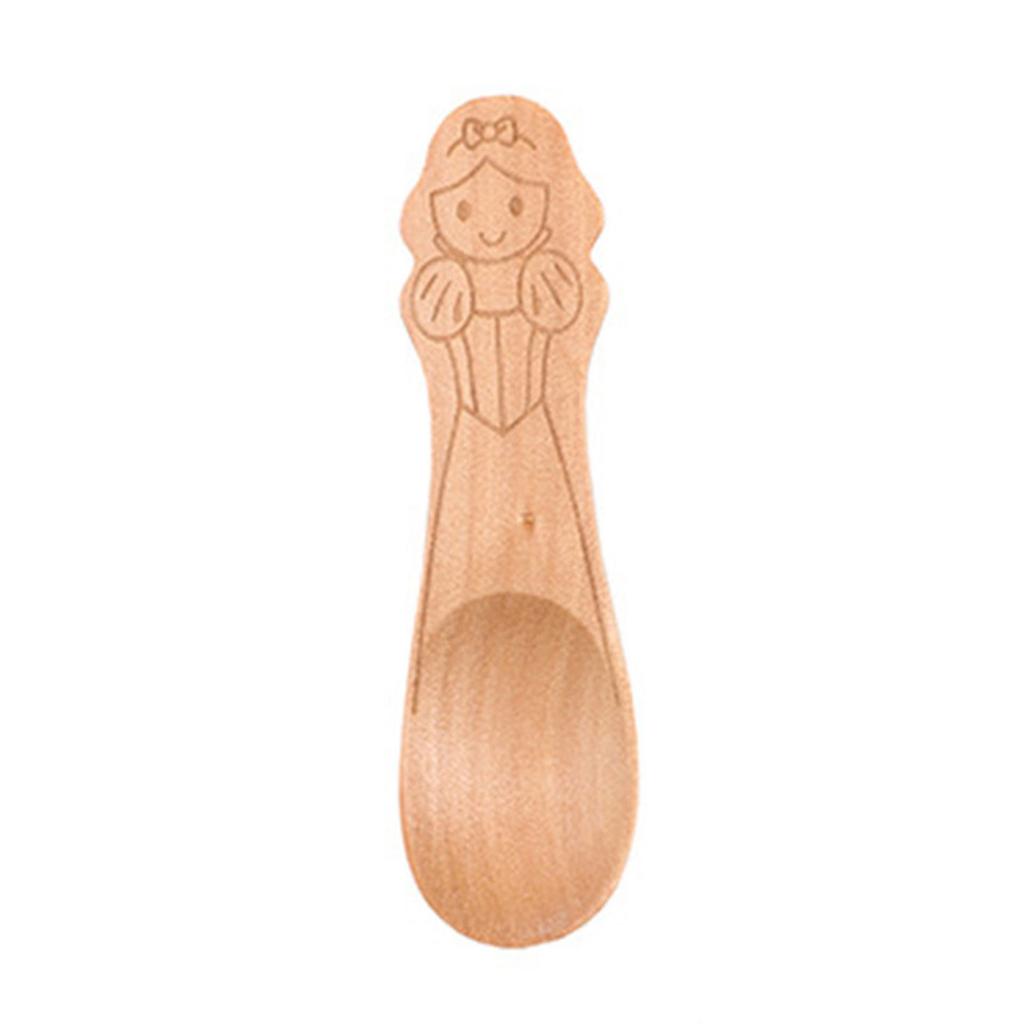 Mini Ice Cream Coffee Spoon Wooden Dessert Scoop Party Cartoon Tableware