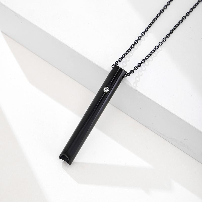 Stainless Steel Mindful Breathing Whistle Necklace Anxiety Relief Necklace For Anxiety Stress Panic Meditation Tools
