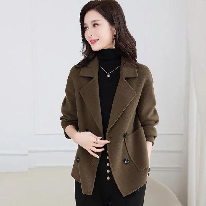 Petite Women's Versatile Woolen Jacket - Autumn/Winter Style