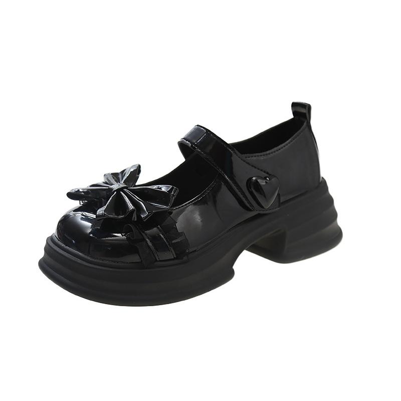 Versatile Japanese Jk Small Leather Shoes for Women's 2025 Spring New Student Bow Platform Muffin Mary Jane with Skirt Shoes