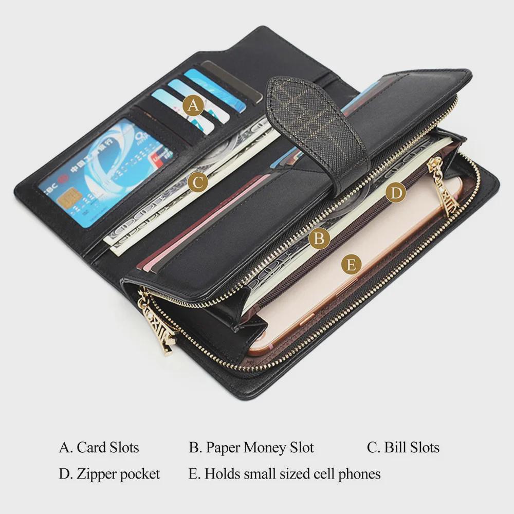 Women's 2024 Luxury Two-Layer Cowhide Long Clutch Wallet