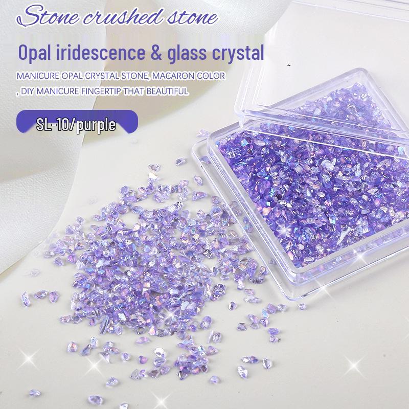 Opal Iridescent 3D Nail Art Crushed Stone Decorations