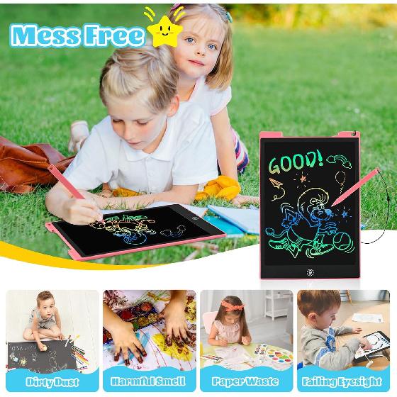 EooCoo Toys for Ages 3-8, Drawing Board 2 Pack, 12 Inch LCD Writing Tablet, Electronic Drawing Tablet, Girl/Boy Birthday Gift, Kids Toys, Drawing Pad